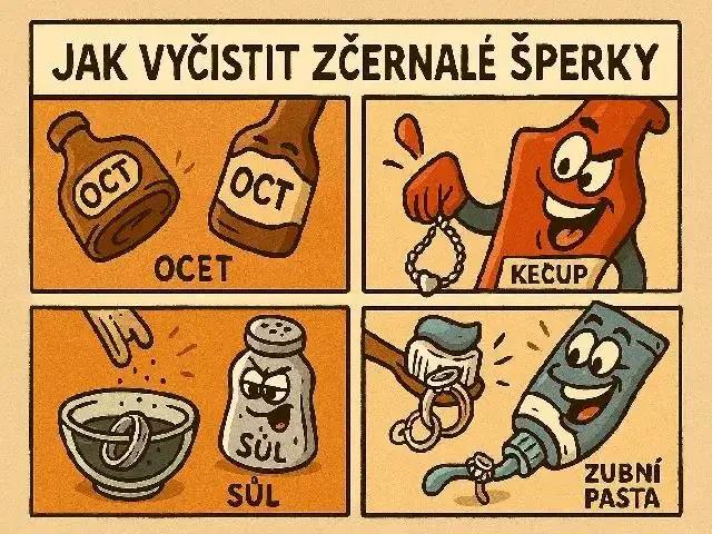 Jak vyčistit zčernalé šperky